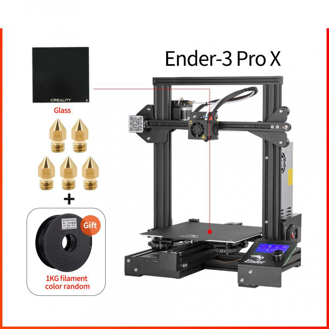 Generic -  imprimante 3D CREALITY 3D Ender-3 Pro  avec à tête d'impression  PLA,  ABS , TP  et Glasse   44 * 44 *  46.5  cm - Noir  - Imprimante 3D