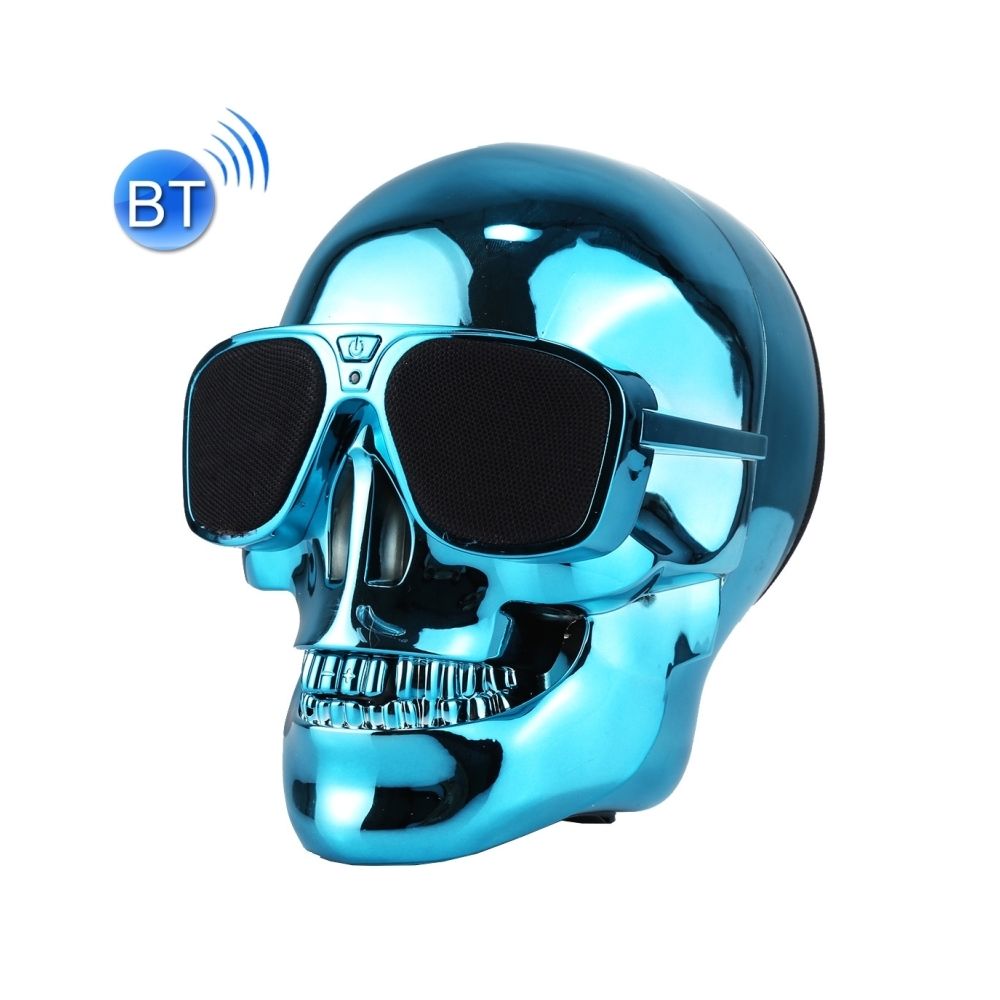 Wewoo - Enceinte Bluetooth bleu Haut-Parleur Stéréo Skull Bluetooth, Support AUX IN, Distance: 10m - Enceintes Hifi