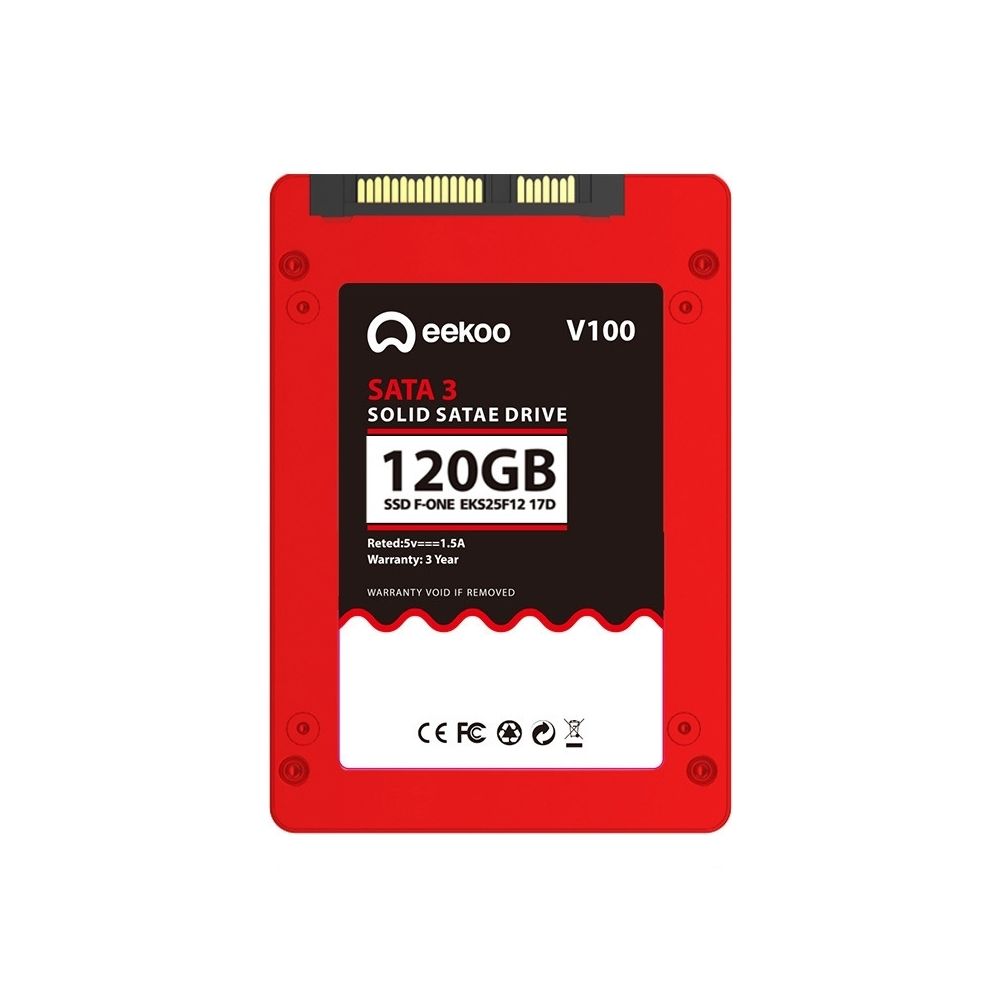 Wewoo - Disque dur SSD 120 Go SSD SATA3.0 SSD TLC 2,5 pouces 6 pouces / s avec cache indépendant de 1 Go pour ordinateur bureau / portable, vitesse lecture: 500 Mo / s, d'écriture: 180 Mo / s (Rouge) - Disque Dur interne