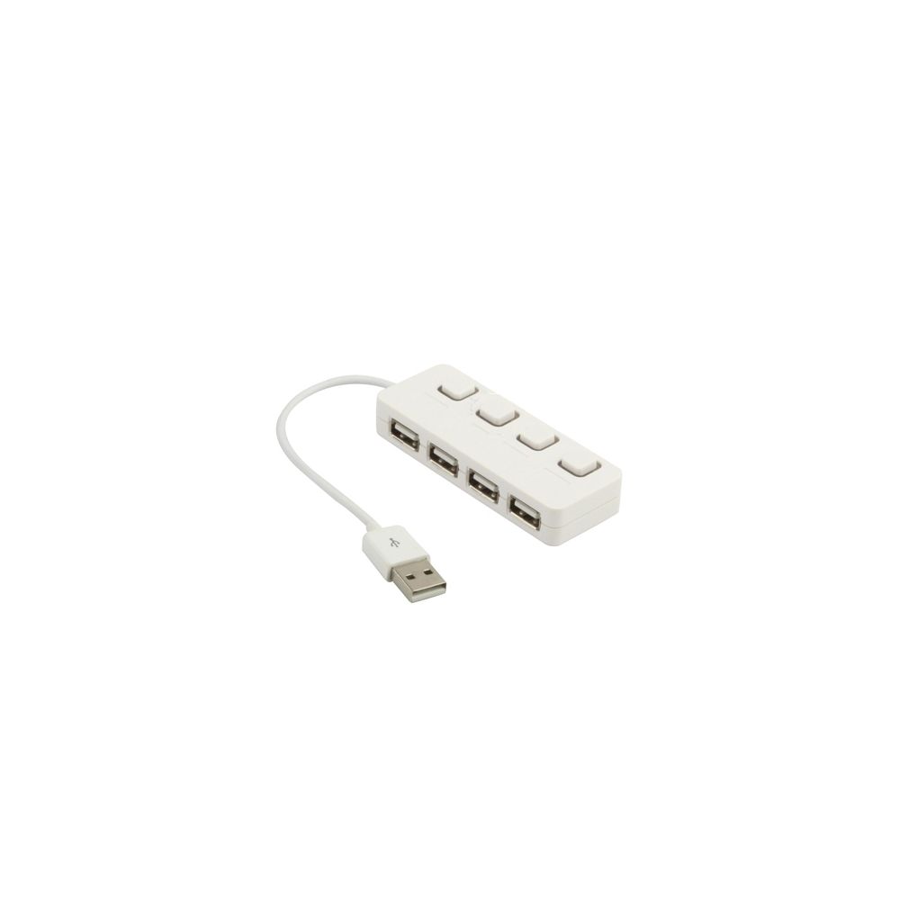Wewoo - Hub USB 2.0 blanc 4 ports USB 2.0 avec 4 commutateurs - Hub