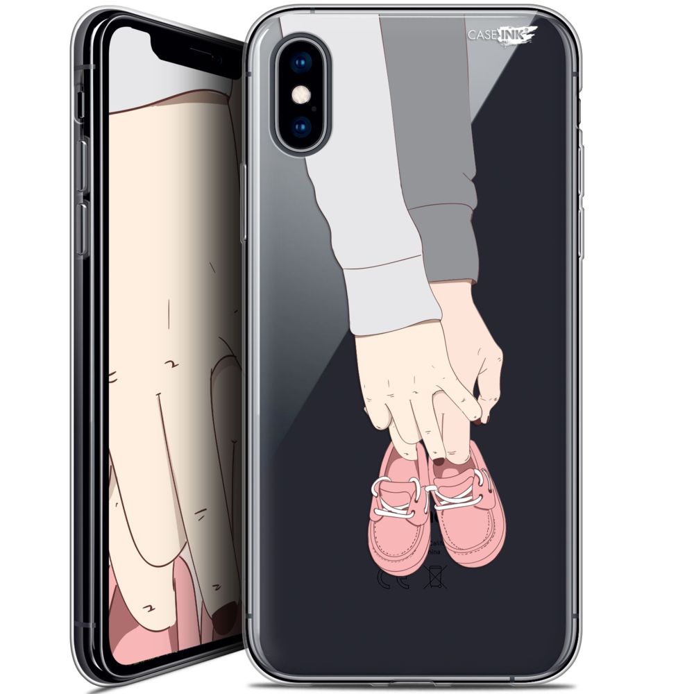 Caseink - Coque arrière Apple iPhone Xs / X (5.8 ) Crystal Gel HD [ Nouvelle Collection - Souple - Antichoc - Imprimé en France] A Deux Mon Bébé - Coque, étui smartphone