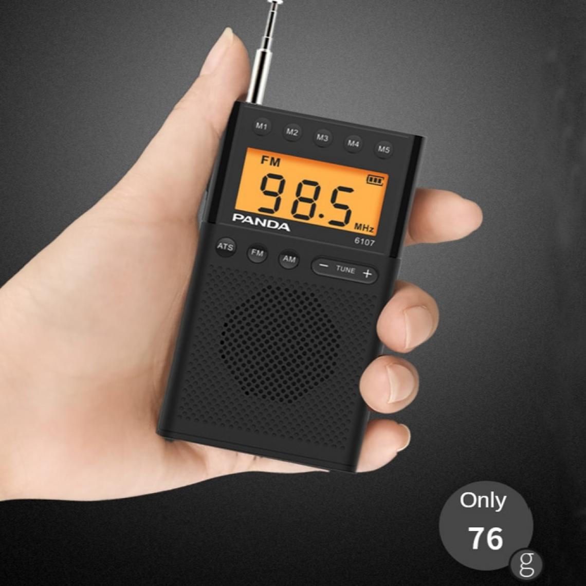 Universal - FM RADO 64108 MHz Petit écran LCD portable ATS Recherche |(Le noir) - Radio
