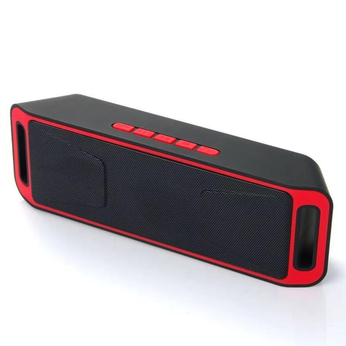 Universal - Portable Wireless Outdoor Bluetooth Speaker Bass Stéréo Sound Subwoofer FM Radio MP3 Player USB TF for Computer Smartphone | Portable Speaker (Red) - Enceinte PC