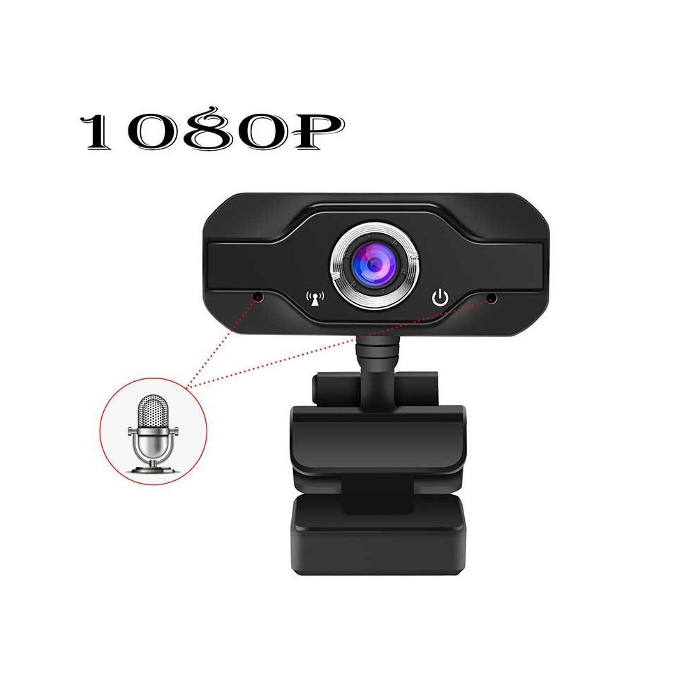 E-Thinker - Webcam 1080P Microphone intégré - Vidéoconférence insonorisants Caméra - Noir - Webcam