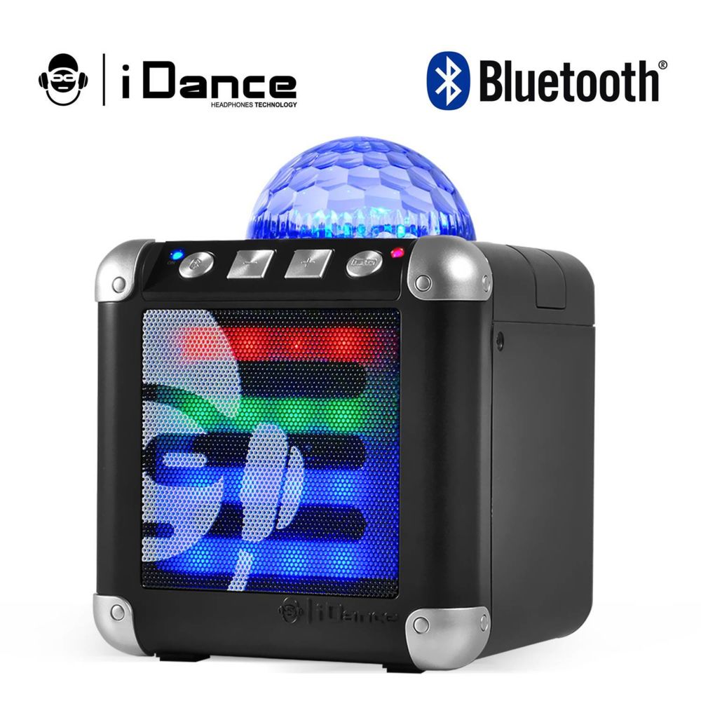 Idance - Mini enceinte bluetooth noir à LEDs RGB sur batterie - iDance CUBE MINI 3 - Enceintes Hifi