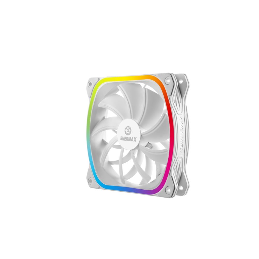 Enermax - SquA RGB - Blanc - 1 ventilateur ultra-silencieux - 12 cm PWM - Ventilateur Pour Boîtier