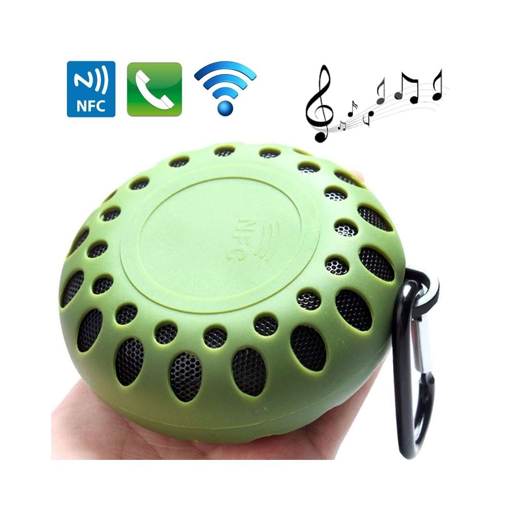Wewoo - Enceinte Bluetooth étanche vert Haut-parleur imperméable à l'eau portatif de sports de plein air avec la boucle de coup, appel mains libres, fonction de NFC d'armée - Enceintes Hifi