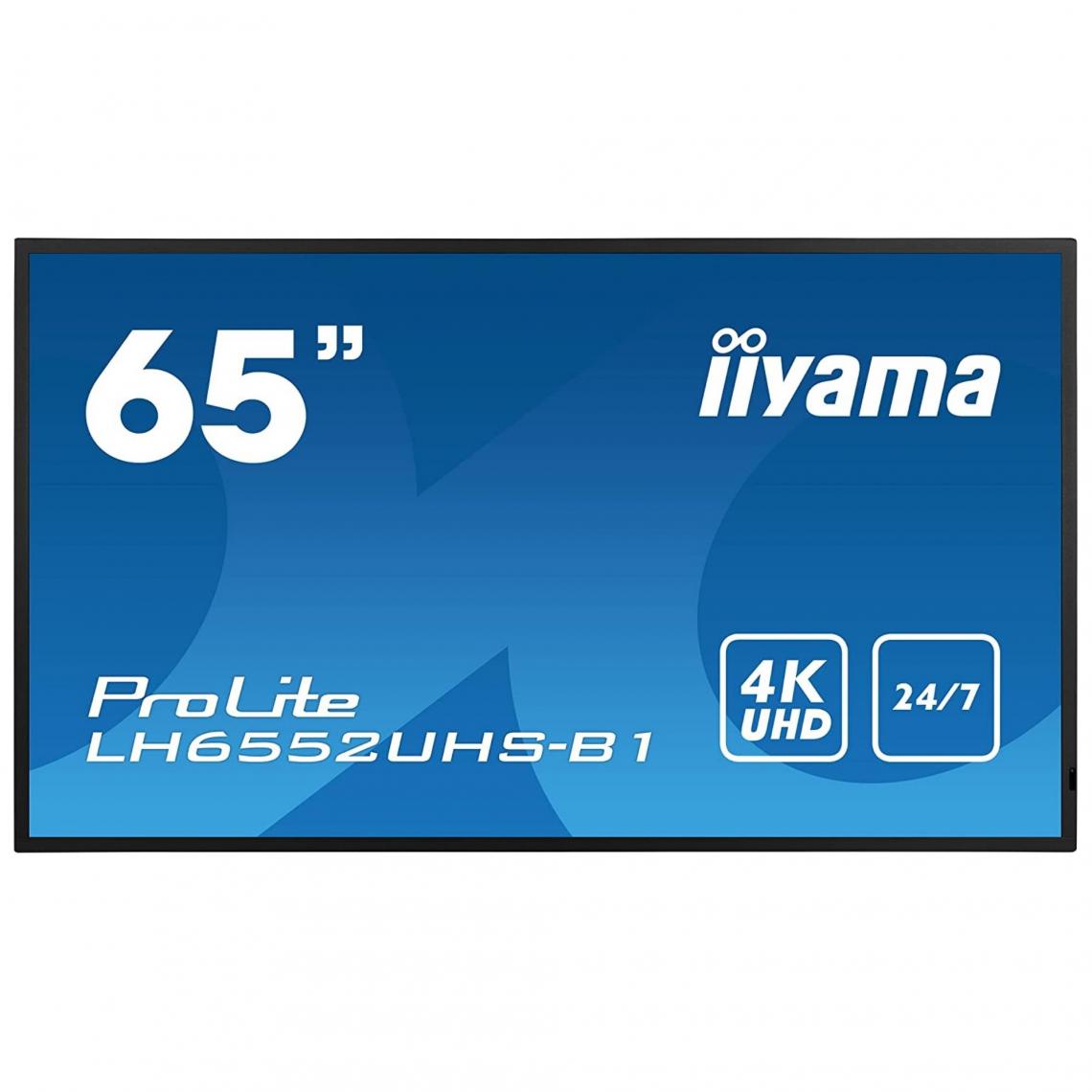 Iiyama - IIYAMA LFD 65" dalle IPS 24/7 3840x2160 DVI VGA 3xHDMI 2xHaut-parleurs DisplayPort 2xUSB 500cd/m² Paysage/port 8ms MediaPlayer VESA 400x400 LH6552UHS-B1 - Moniteur PC