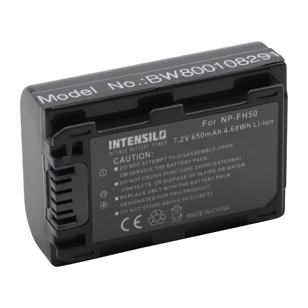 Vhbw - INTENSILO Li-Ion batterie 650mAh (7.2V) pour Video caméra Sony DCR-HC27(E), DCR-HC37(E), DCR-HC47(E) comme NP-FH40, NP-FH50, NP-FH70. - Batterie Photo & Video