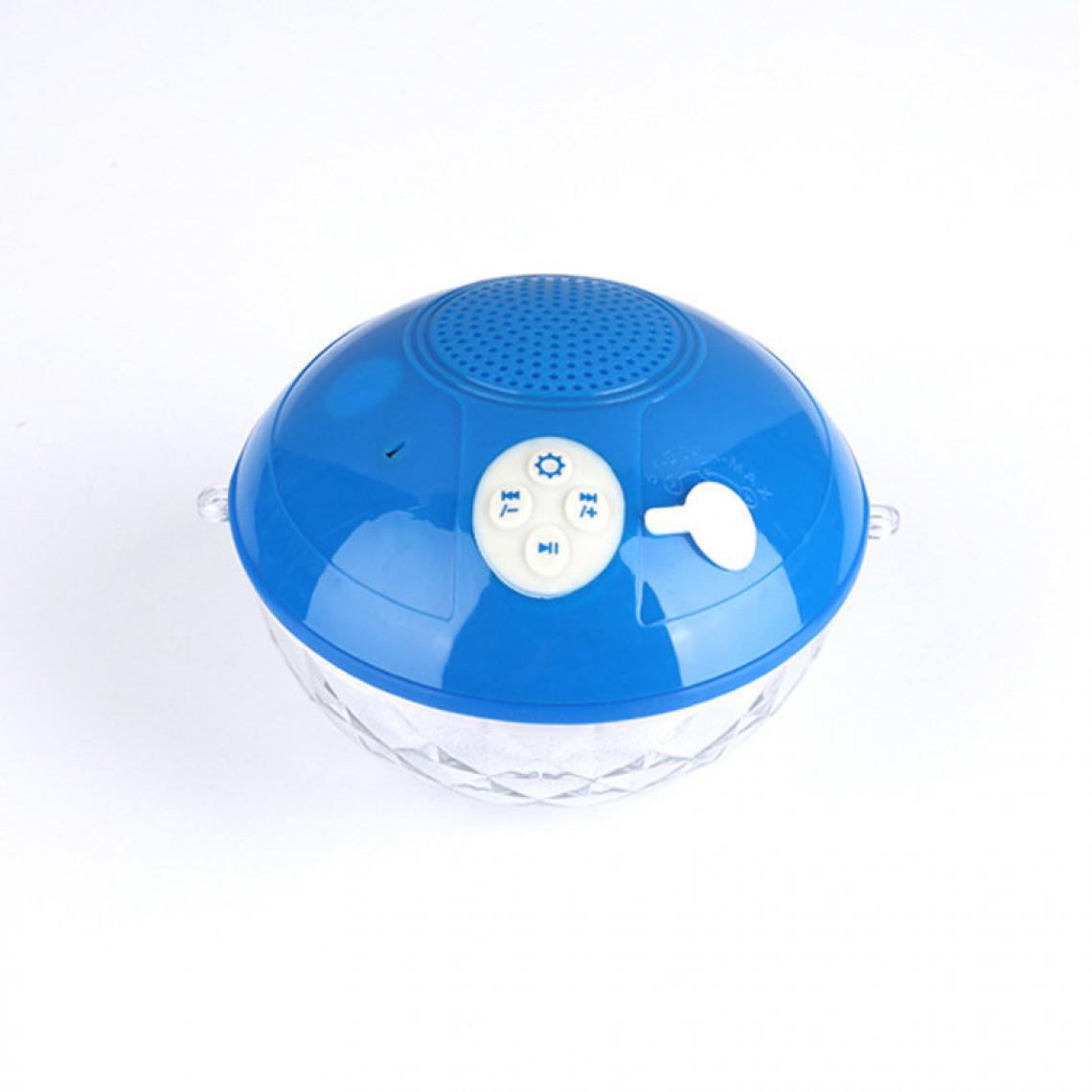 Chrono - Haut-parleur Bluetooth portable avec lumières colorées, haut-parleur de douche flottant Haut-parleur sans fil bluetooth4.2 IPX7 étanche, microphone intégré boîte à musique stéréo cristalline(Bleu) - Enceintes Hifi