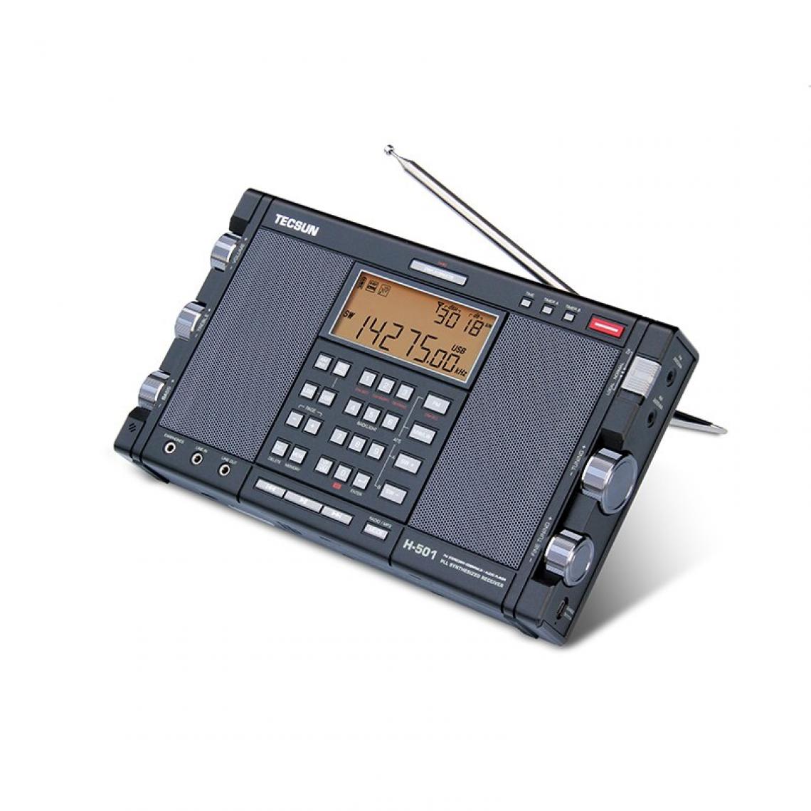 Universal - Radio stéréo portable Bluetooth Desheng H 501 haute performance pleine bande double haut-parleur tuning numérique FM AM radio ondes courtes SSB(Le noir) - Radio