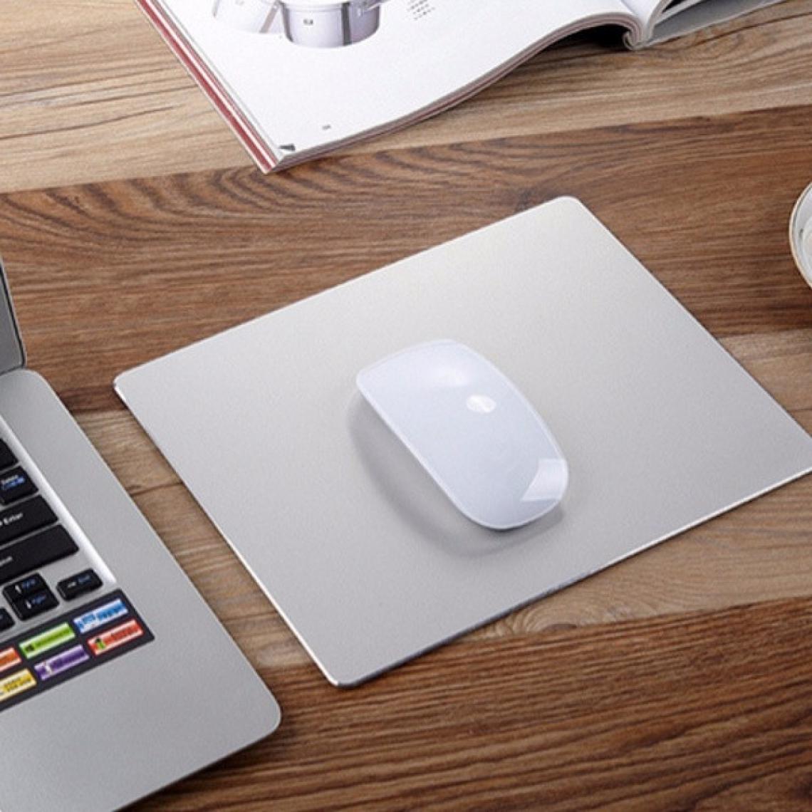 Shot - Tapis de Souris Aluminium pour Mac et PC Antiderapant Mince Design Bureau (ARGENT) - Tapis de souris