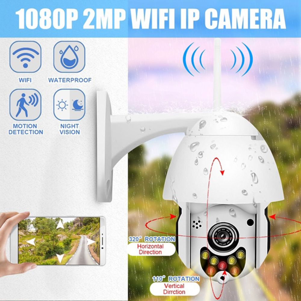 marque generique - HD 1080P IP Caméra De Vidéosurveillance WiFi PTZ IR Caméra Dôme De Surveillance De Caméra De - Webcam