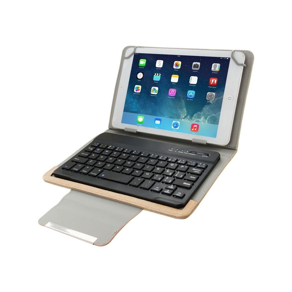 Wewoo - Clavier QWERTY brun pour tablette PC de 10 pouces Housse en cuir universelle avec et support Bluetooth séparables - Clavier