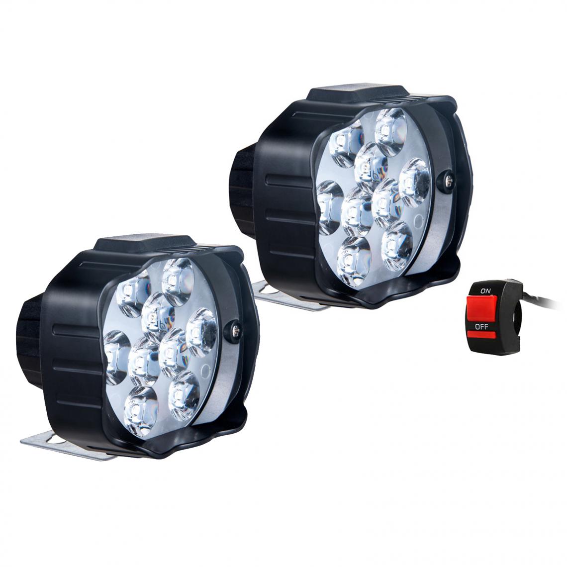 marque generique - Motos Phare Lampes LED Super Bright Feux de Brouillard Éclairage Auxiliaire Blanc - Néon PC