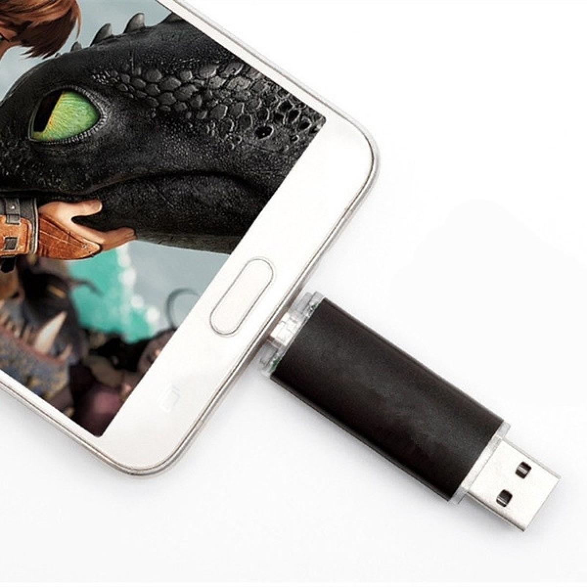 Shot - Clef USB 8Go 2 en 1 pour ALCATEL 1B Smartphone & PC Micro USB Memoire 8GB (NOIR) - Clés USB