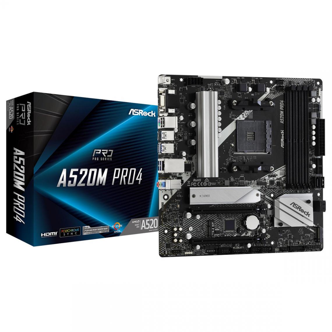 Asrock - AMD A520M Pro 4 - ATX - Carte mère AMD