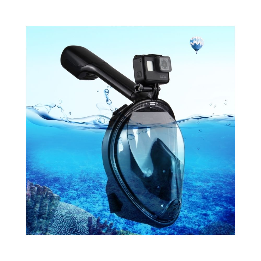 Wewoo - Masque de plongée noir pour GoPro HERO6 / 5/5 Session / 4 Session / 4/3 + / 3/2/1, Xiaomi et autres caméras d'action, Taille L / XL 220mm Tube Sports nautiques Équipement de complet Dry Snorkel - Caméras Sportives
