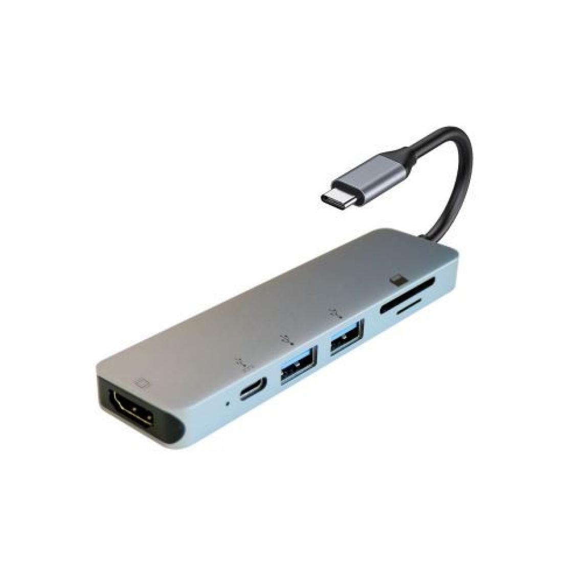 Itworks - Hub USB Type C 6 en 1 Itworks Gris - Hub