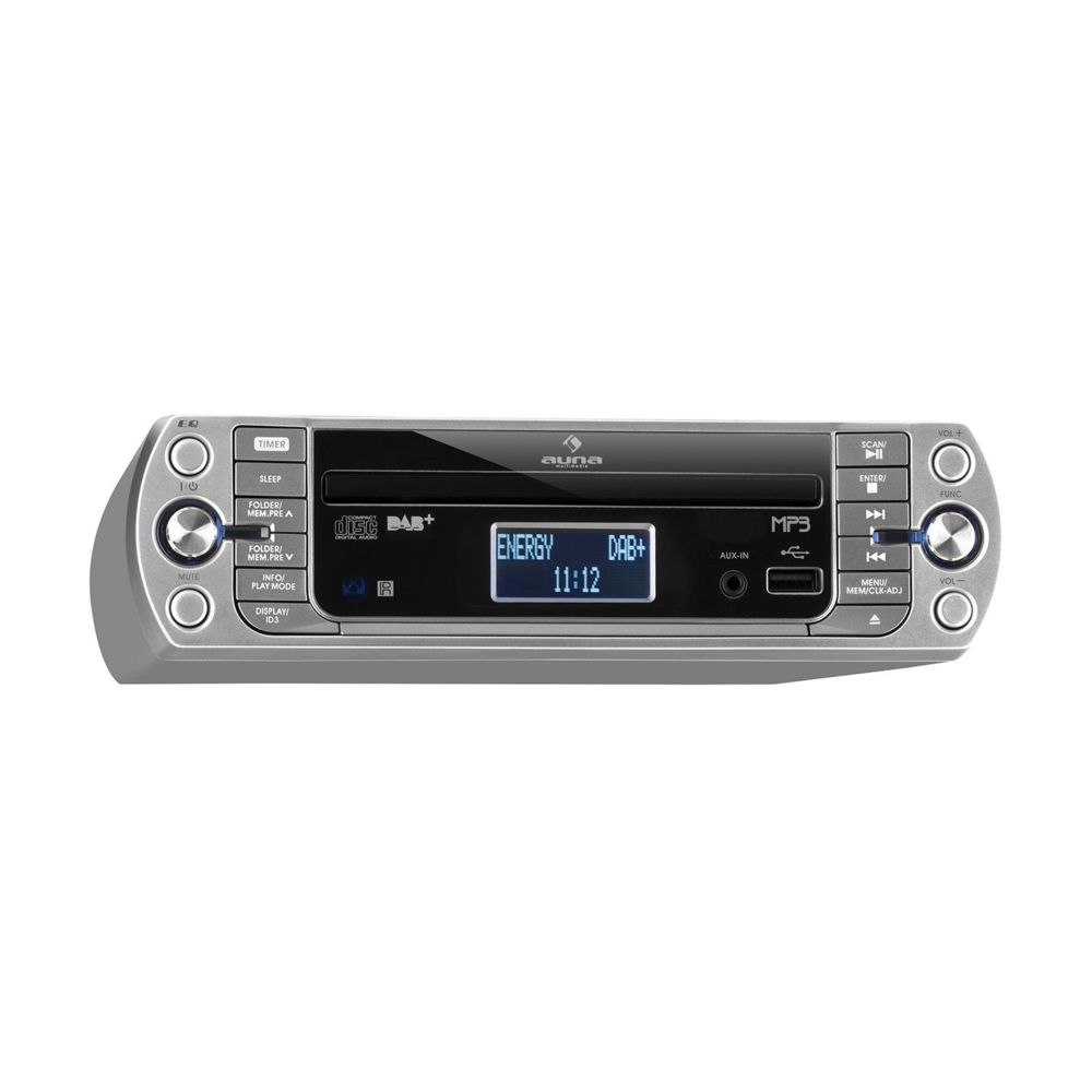 Auna - auna KR-400-CD Radio de cuisine avec tuners DAB+, PLL & FM , port USB et lecteur CD compatible MP3 - Argent - Radio