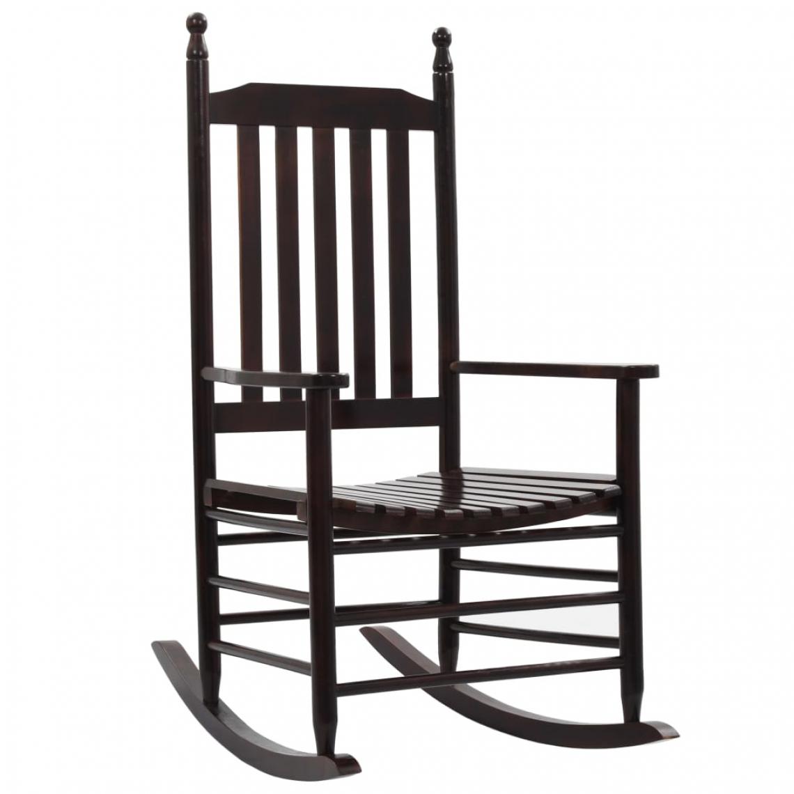 Icaverne - Moderne Fauteuils et chaises edition Saint-Georges Chaise à bascule avec siège incurvé Marron Bois de peuplier - Fauteuils