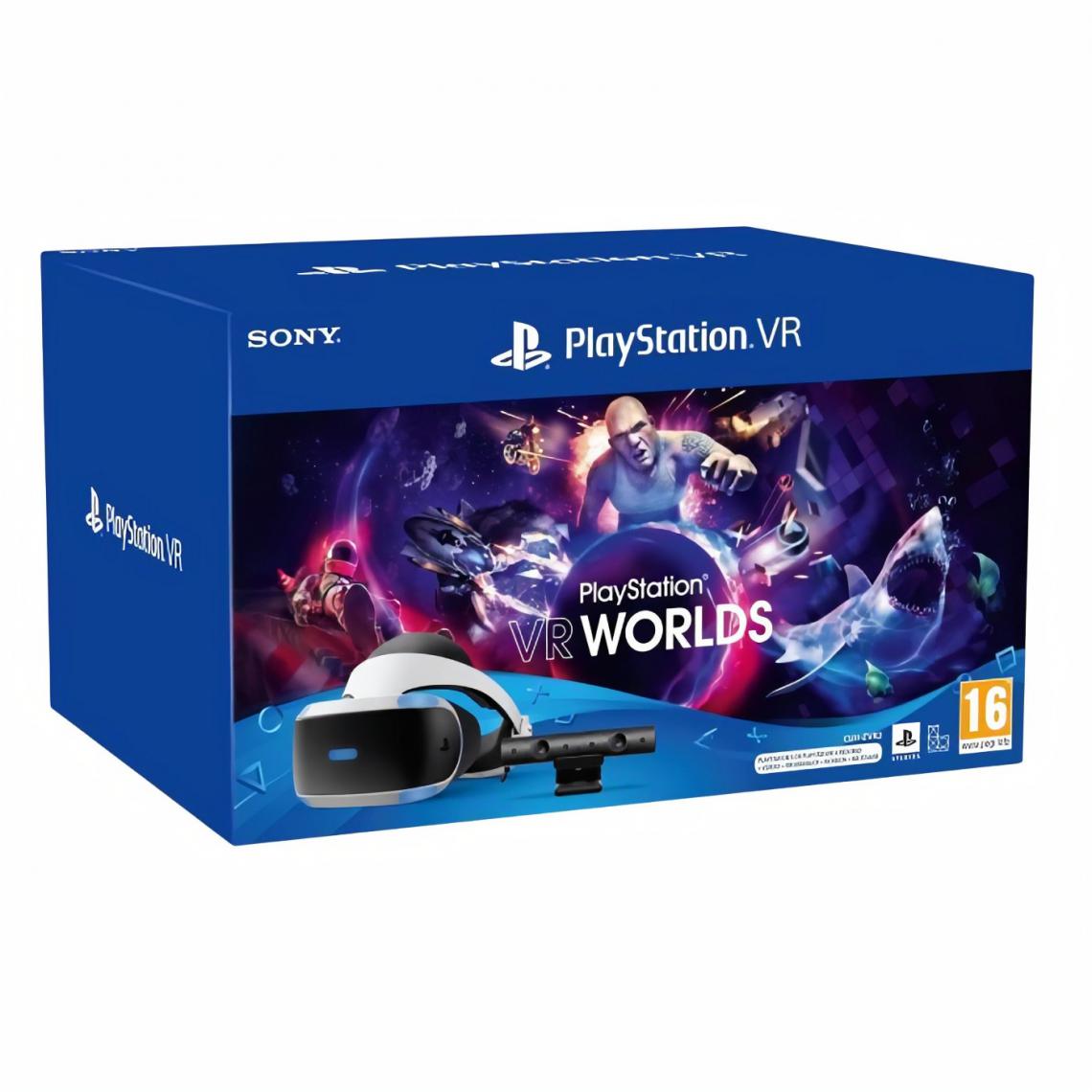 Sony Computer - StarterPack PSVR MK5 : Casque PSVR + PlayStation Camera V2 + Adaptateur Naboo + VR Worlds - PlayStation Officiel - Casques de réalité virtuelle