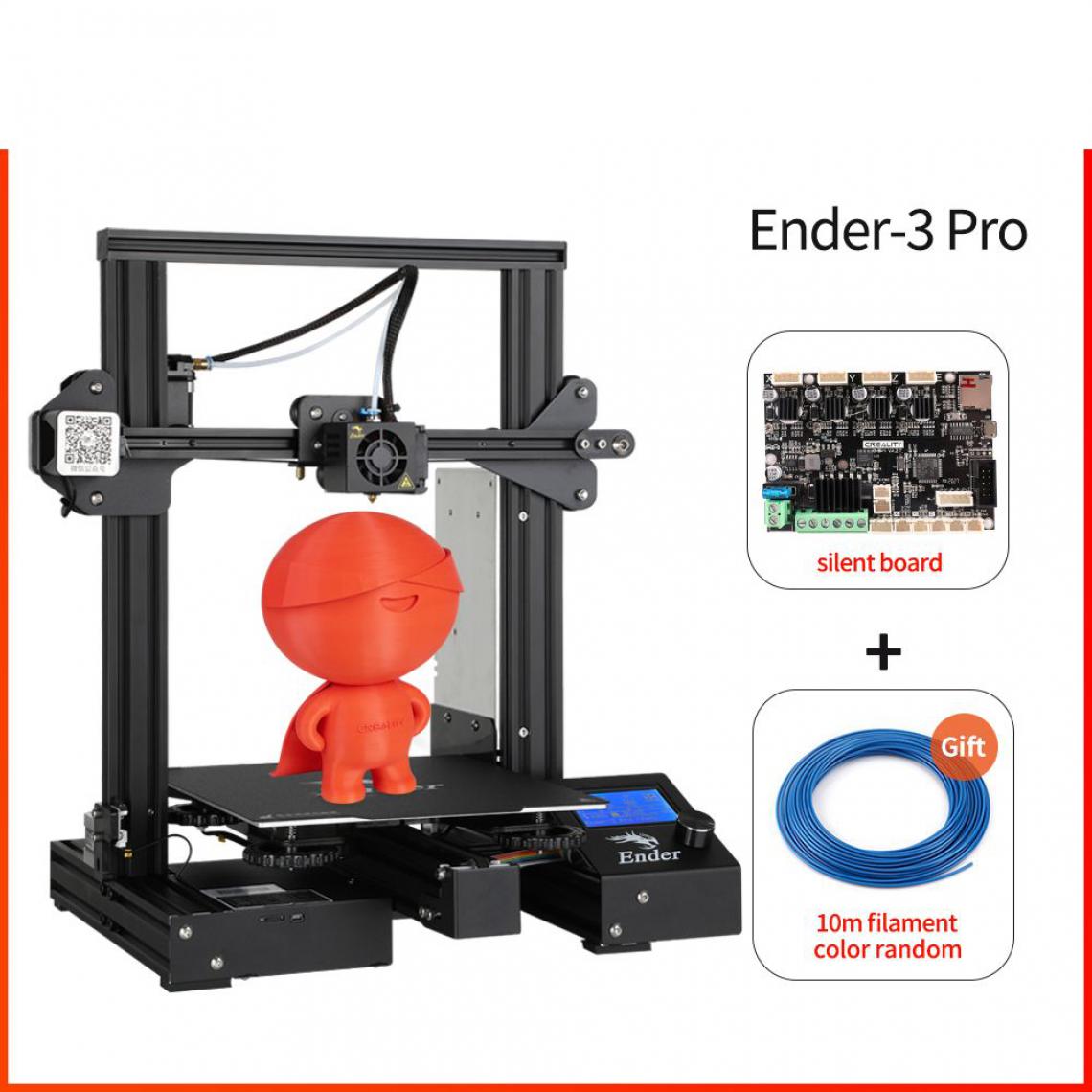 Generic -  imprimante 3D CREALITY 3D Ender-3 Pro  avec à tête d'impression  PLA,  ABS , TP  et Silent board  44 * 44 *  46.5  cm - Noir  - Imprimante 3D