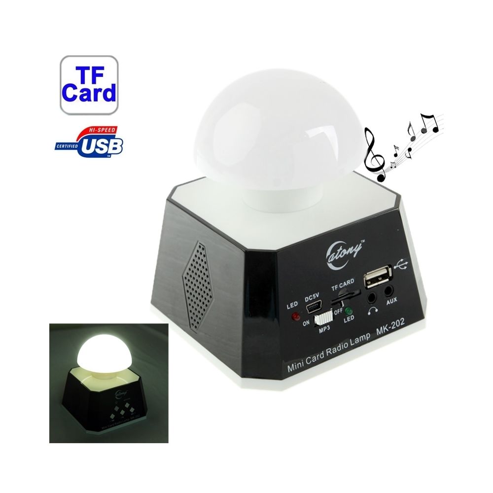 Wewoo - Enceinte Bluetooth d'intérieur noir Multi LED Lights Haut-parleur avec Radio FM, Support TF Carte - Enceinte PC