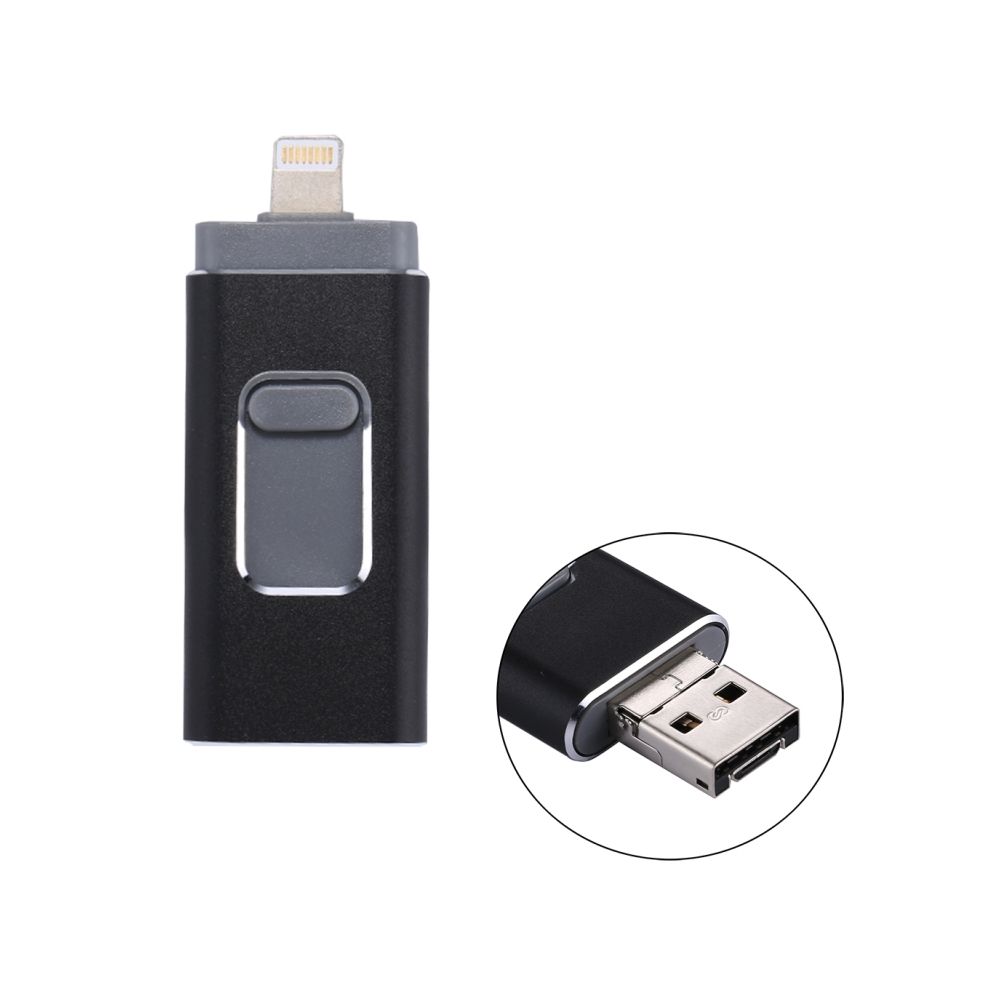 Wewoo - Clé USB noir pour iPhone et iPad & iPod la plupart des Smartphones Android PC 3 en 1 USB 2.0 Lightning 8 broches Micro USB 32 Go Flash Drive, - Clavier