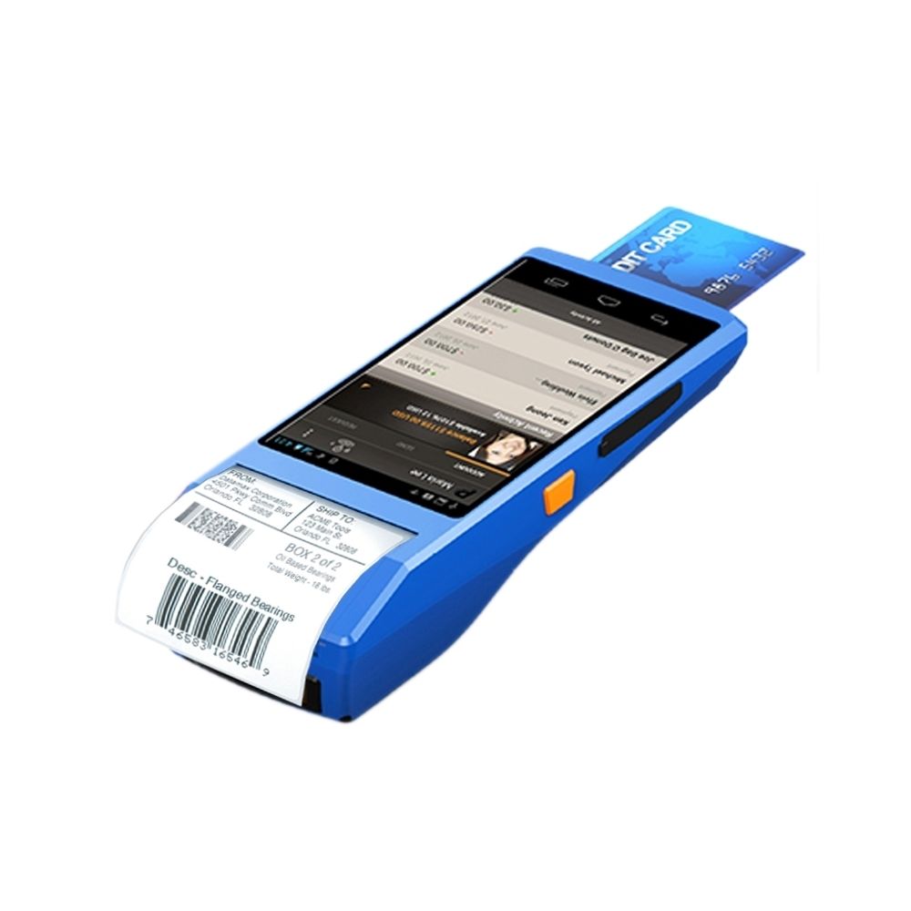Wewoo - Etiqueteuse bleu Multi-fonction 5.5 pouces IPS écran IP65 protection tout-en-un terminal intelligent, imprimante thermique intégrée et MIC haut-parleur, support WiFi Bluetooth GPS - Imprimantes d'étiquettes