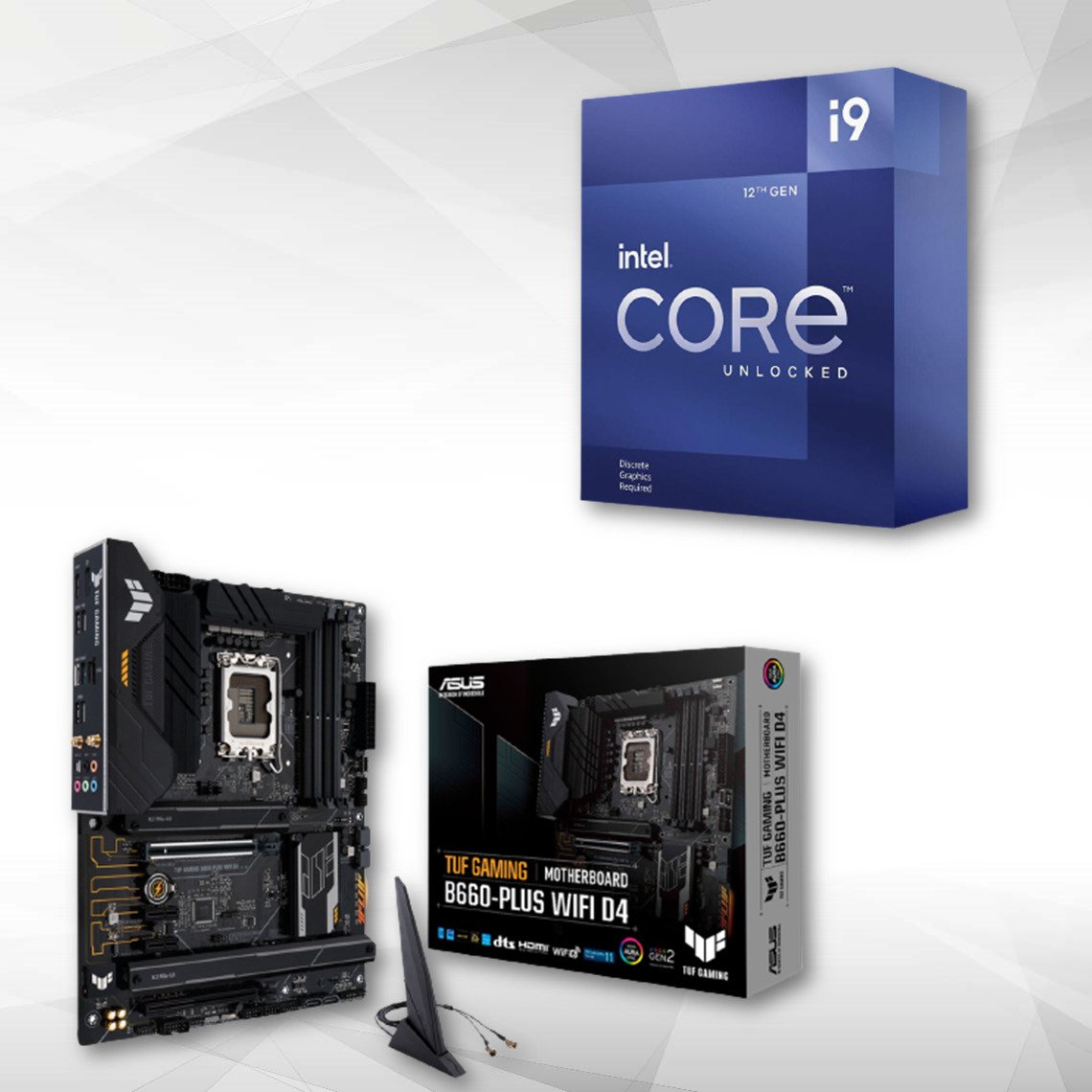 Intel - Core i9 12900KF 3.20/5.2 GHz + TUF GAMING B660-PLUS WIFI D4 - Packs Processeur, Carte mère et Mémoire