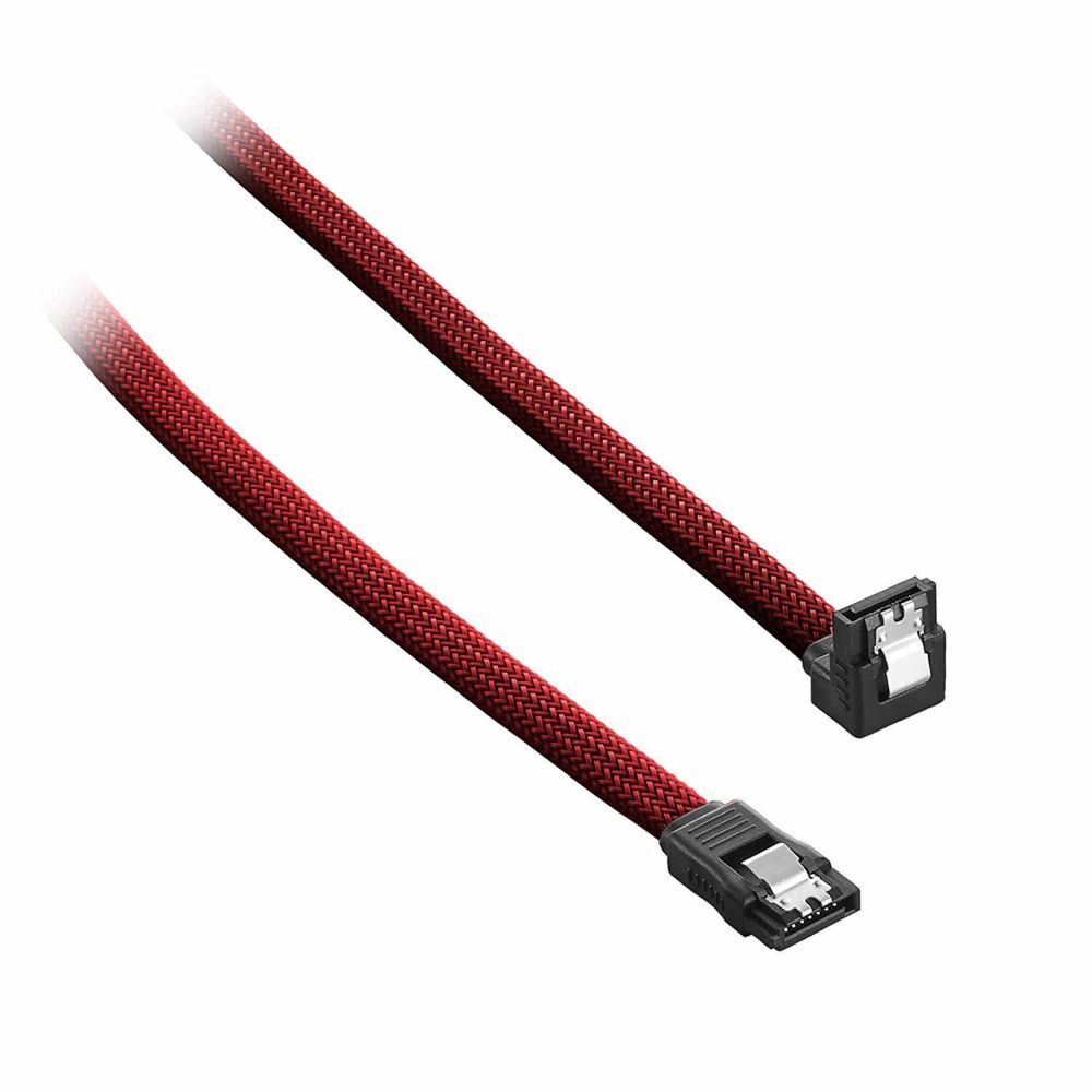 Cablemod - ModMesh Right Angle SATA 3 Cable 30cm - Sang Rouge - Câble tuning PC