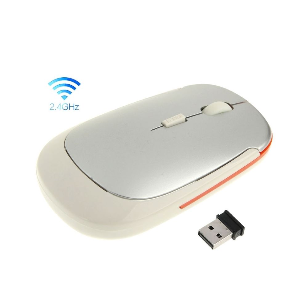 Wewoo - Souris sans fil argent Optique Sans 2.4GHz Ultra-mince avec Récepteur USB Embarqué, Distance de Travail: 10m - Souris