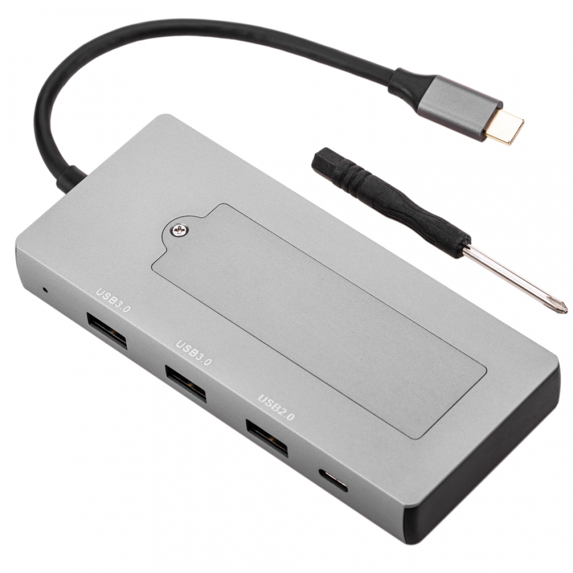 Bematik - Convertisseur USB-C vers HDMI 4k et Ethernet RJ45 et USB-A et USB-C avec prise de stockage NGFF M2 - Clés USB