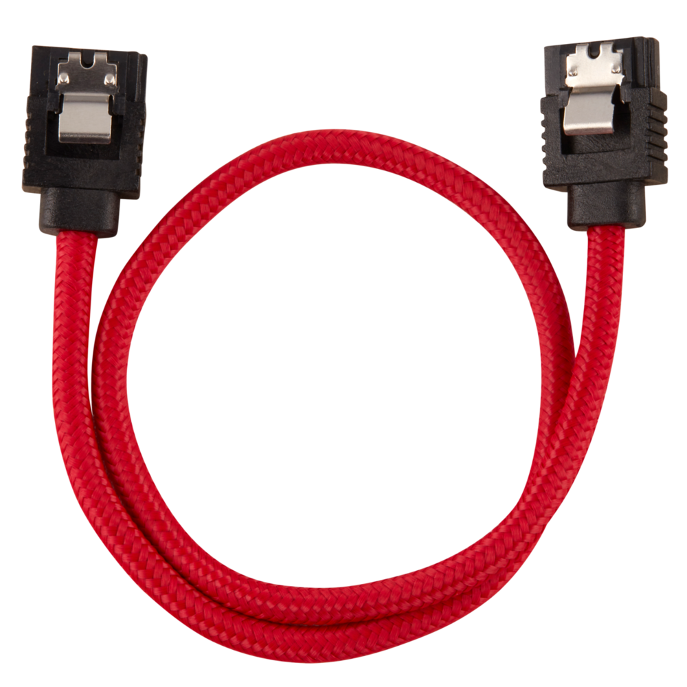 Corsair - SATA gainé droit - 30 cm - rouge - Câble tuning PC