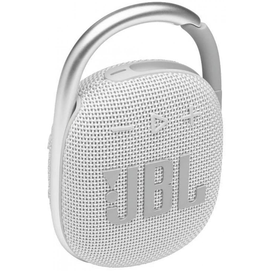 Chrono - JBL CLIP 4 – Enceinte Bluetooth portable et légère avec mousqueton intégré – Étanche à l’eau et à la poussière – Autonomie 10 hrs ,Blanc - Enceintes Hifi