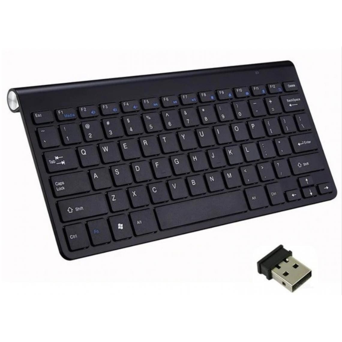 Shot - Clavier Sans Fil Metal pour PC ASUS ZenBook USB QWERTY Piles (NOIR) - Clavier