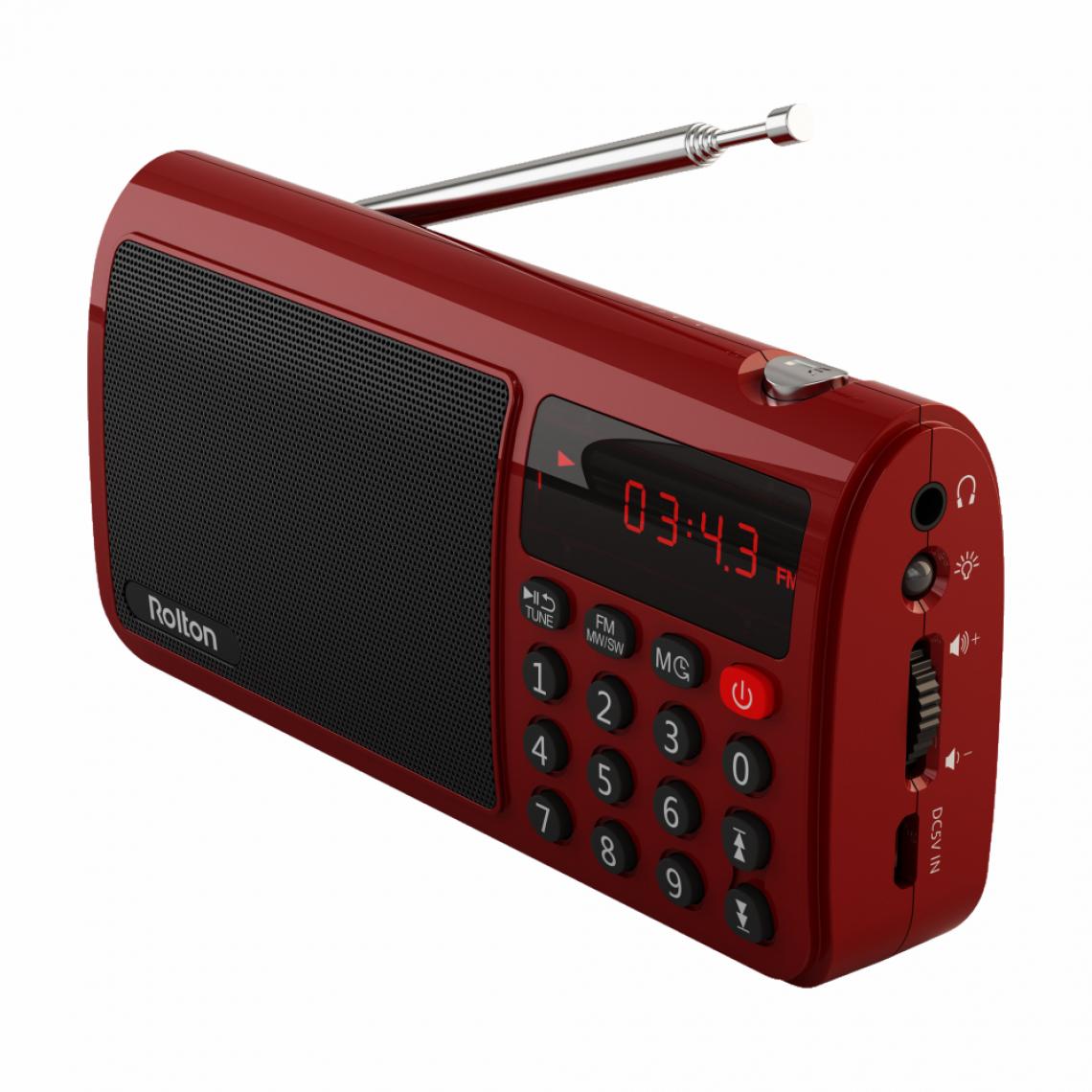 Universal - Rawton T50 Portable World Band FM/Ondes moyennes/Ondes courtes Haut-parleur radio stéréo Lecteur de musique MP3 Carte SD/TF PC iPod Téléphone mobile | Ondes moyennes FM/Ondes courtes | Radio stéréo(Rouge) - Radio