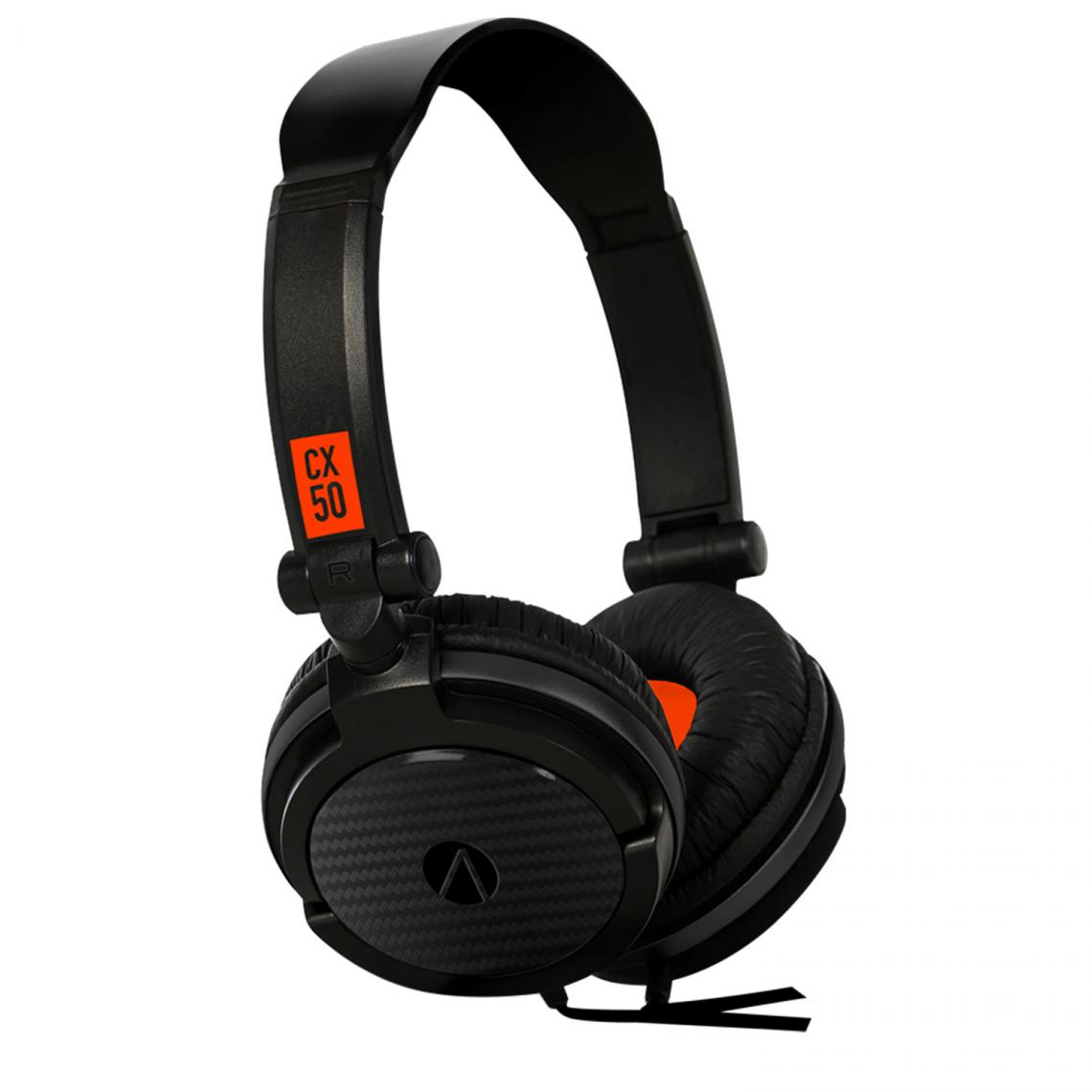 Stealth - Casque audio gamer Universel Stealth CX-50 Stealth - Noir carbon / Orange - Fonction mute pour Xbox / PS4 / PS5 / switch - Casque
