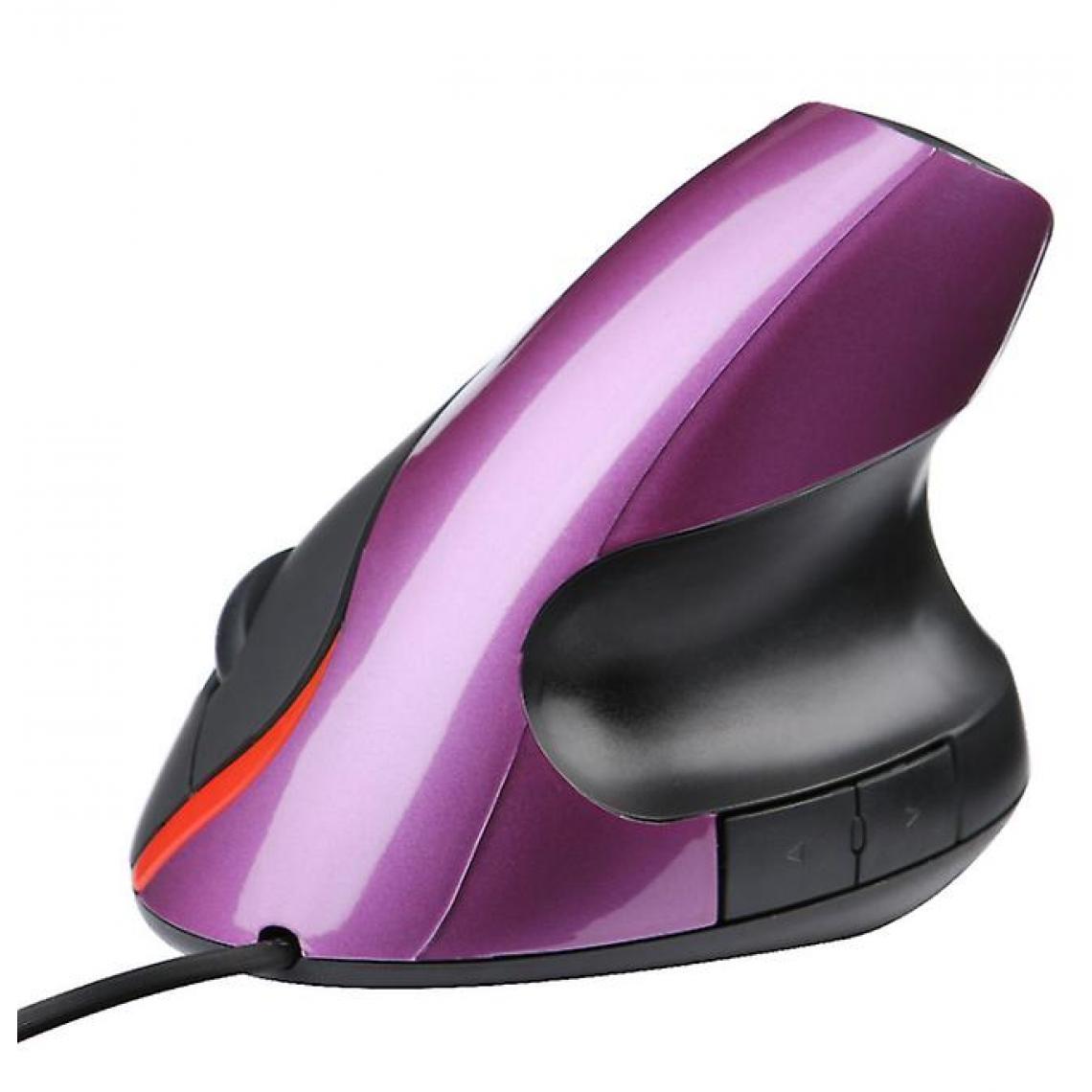 Universal - Souris verticale filaire 2.4G USB PC ordinateurs portables souris défilante optique, violet - Souris