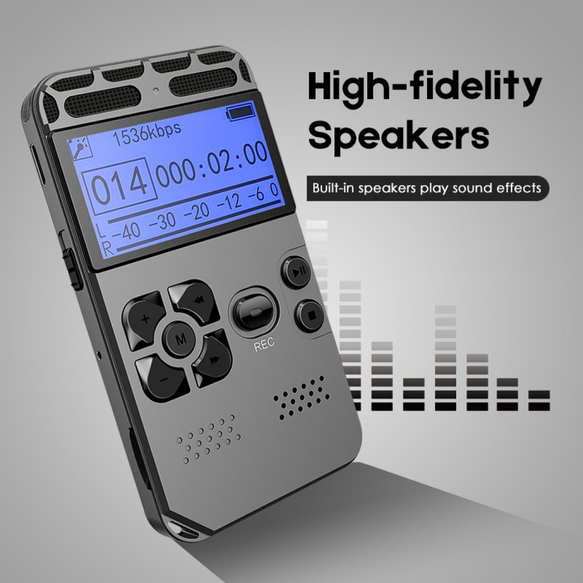 Universal - Magnétophone audio numérique 32 Go HD Studio Magnétophone WAV Lecteur MP3 Stylo d'enregistrement Support de réduction du bruit de 50 m | - Enregistreur audio numérique