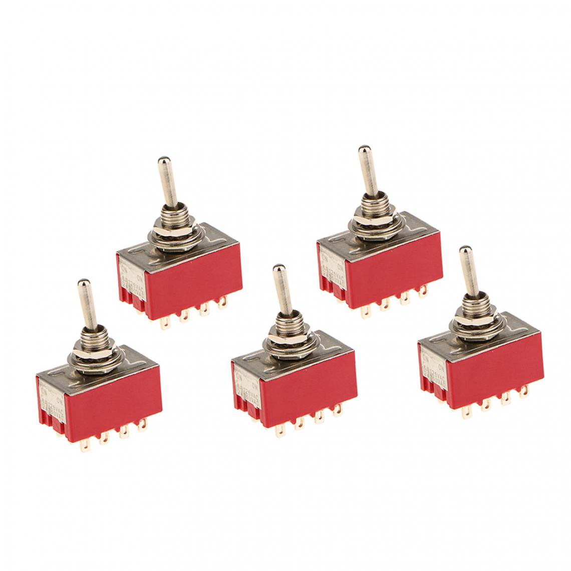 marque generique - On / On Petite Mini-interrupteur à Bascule Modèle 12 Broches 4PDT Paquet Rouge - Switch