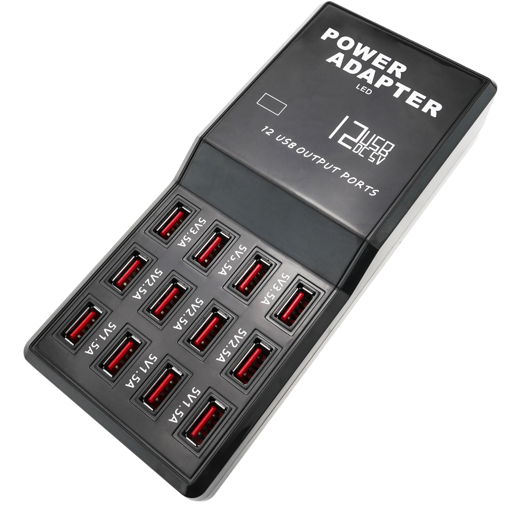Bematik - Multiprise alimentation USB A femelle 5VDC 12A avec 12 ports USB - Accessoires alimentation