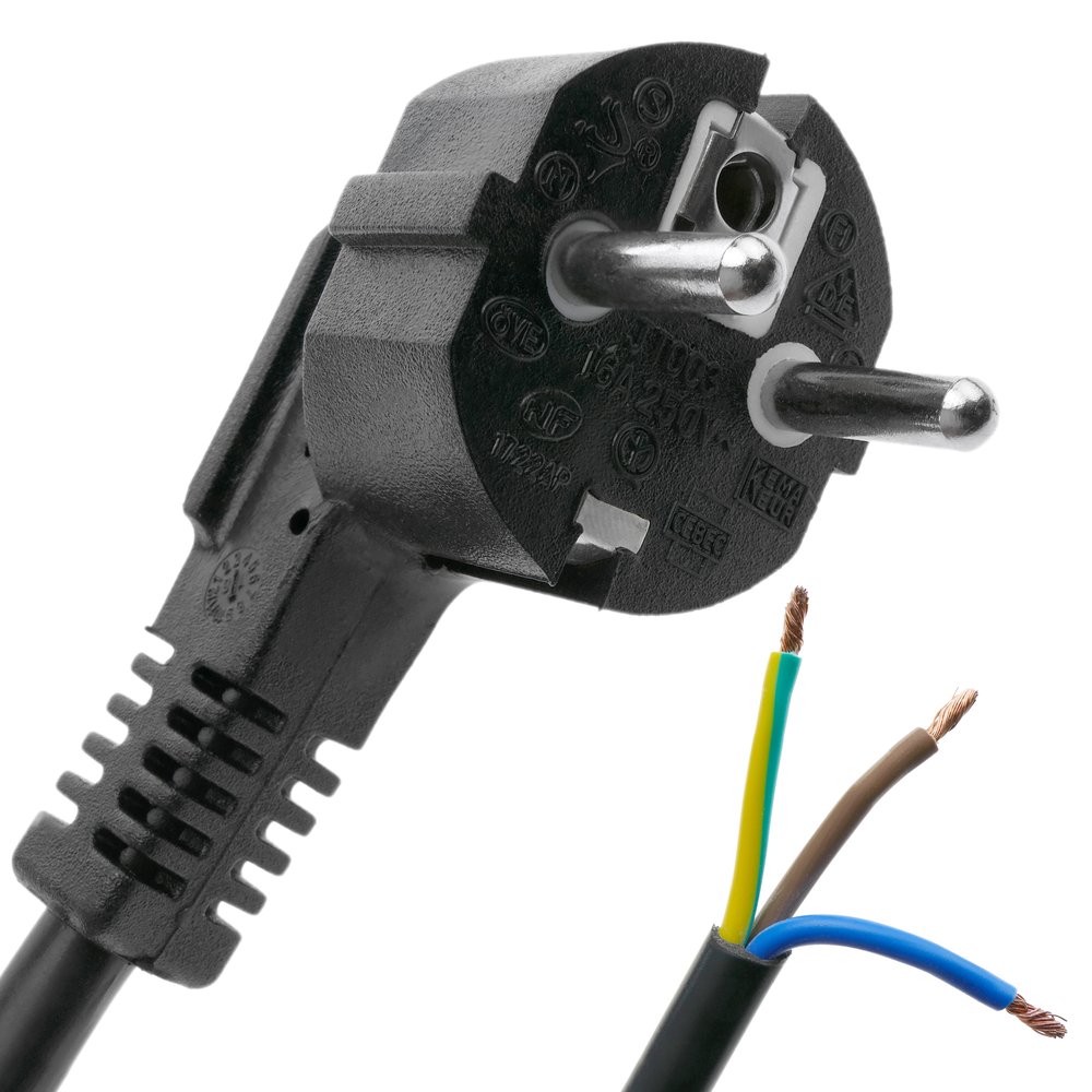 Bematik - Câble d'alimentation H05VV-F 1.8m schuko à ouvert 3x1.50mm² - Câble antenne