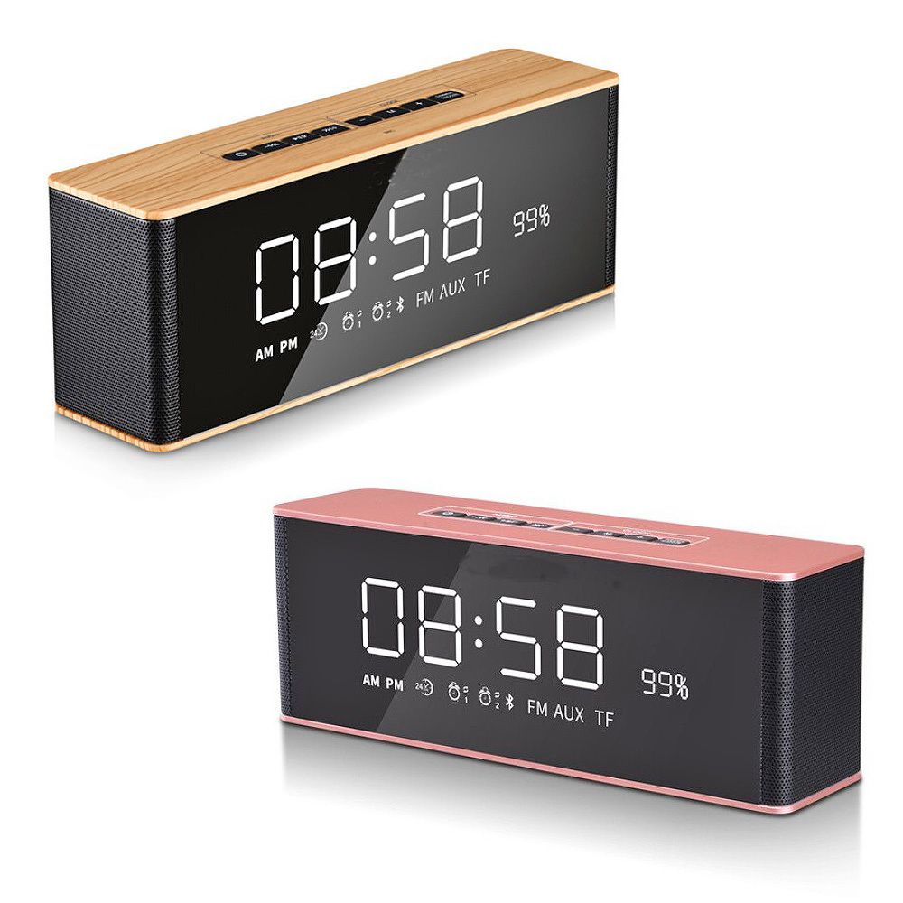 marque generique - Réveil Horloge Digital Avec Haut-Parleur Bluetooth Radio Et Affichage Miroir - Radio