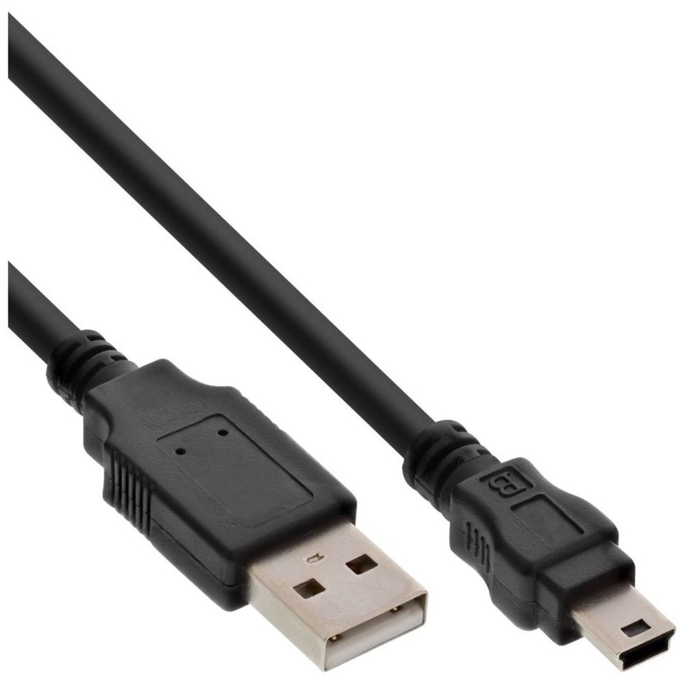 Inline - Câble USB 2.0 Mini, InLine®, prise A à Mini-B prise (5 broches.), noir, 5m - Câble USB