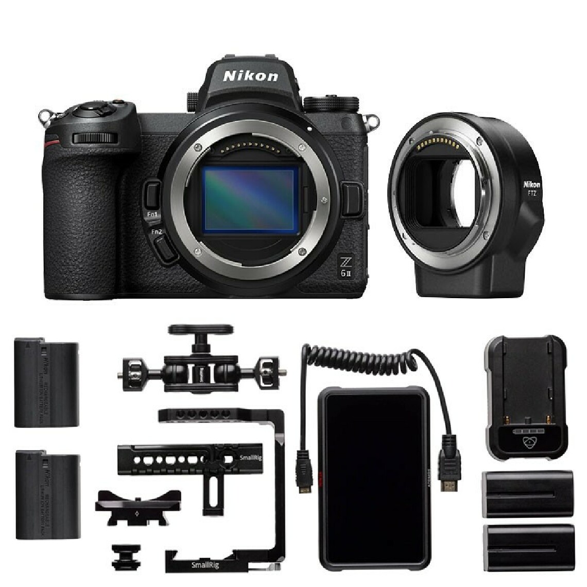 Nikon - PACK NIKON Z6 II Nu + Bague d'adaptation FTZ + Kit vidéo - Appareil Hybride