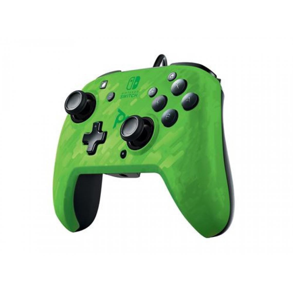 PDP - Manette audio Nintendo Switch Pdp Faceoff Deluxe+ Camouflage Vert - Joystick