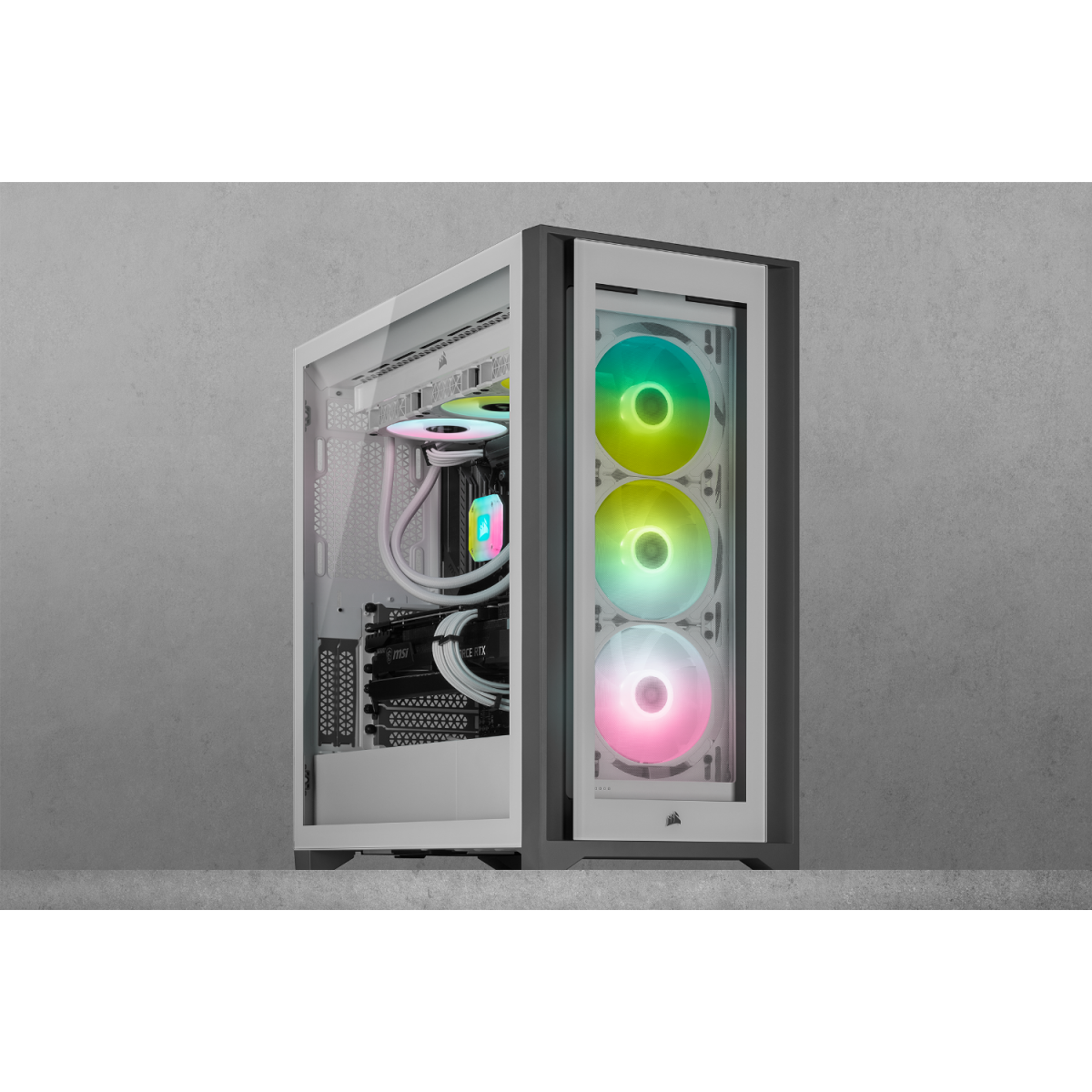 Corsair - iCUE 5000X - RGB - ATX - Blanc - Verre trempé - Boitier PC