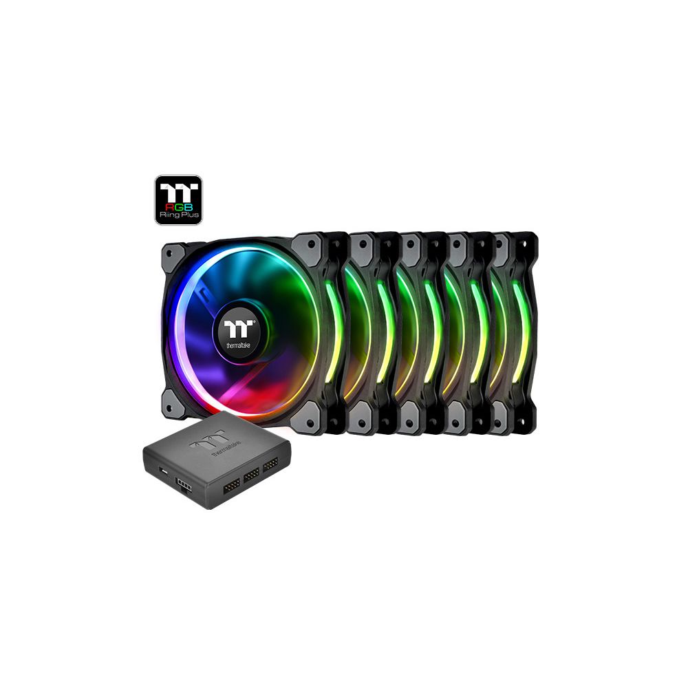 Thermaltake - Riing Plus 14cm RGB TT Premium / Pack de 5 - Ventilateur Pour Boîtier